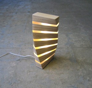 sculpted plywood lamp