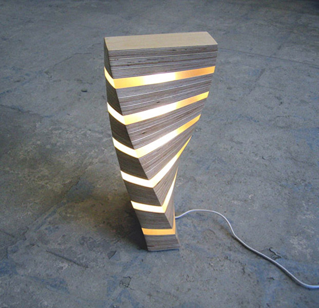 sculpted plywood lamp