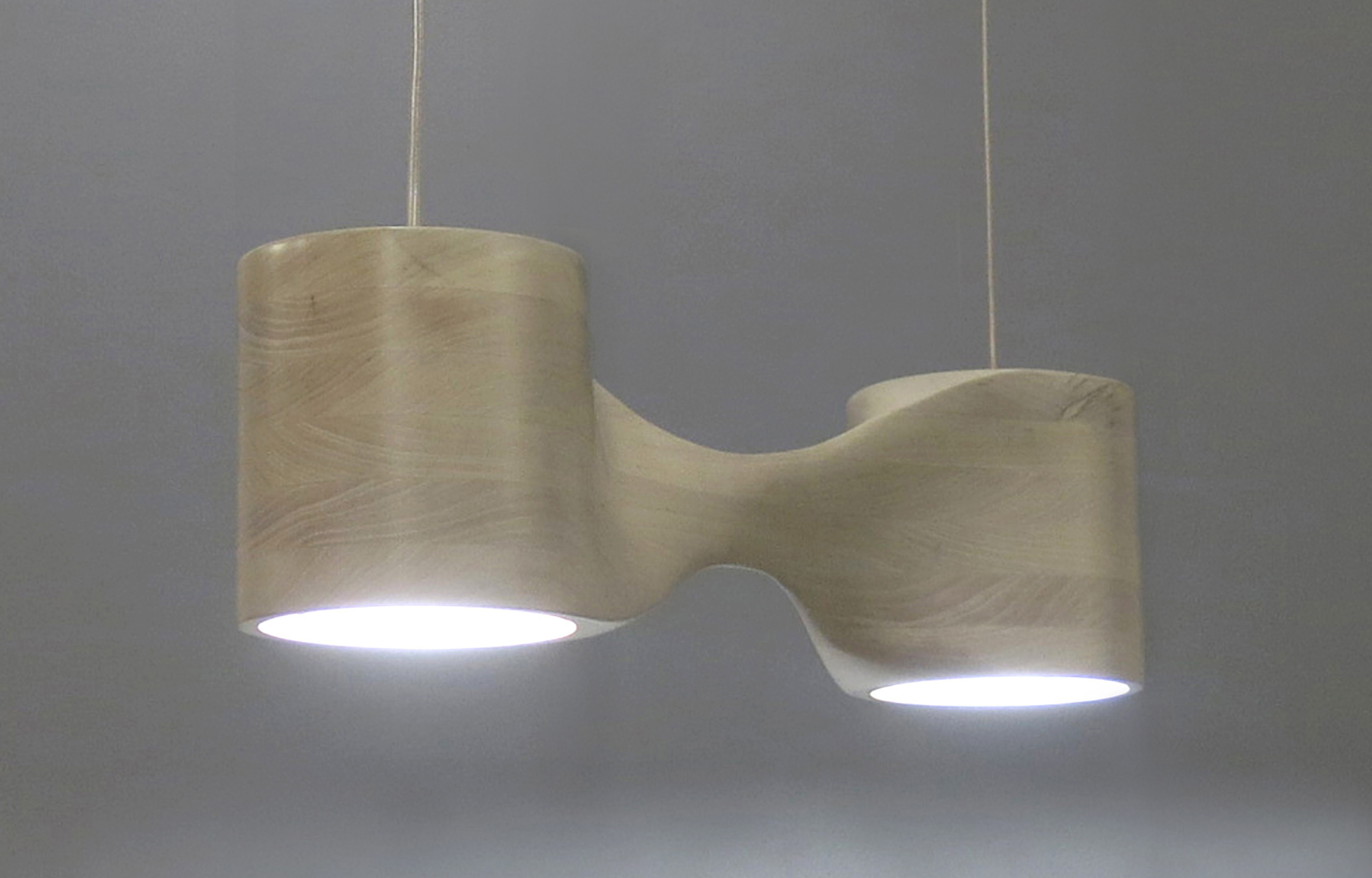 The N2 pendant lamp is shown here in bleached cherry