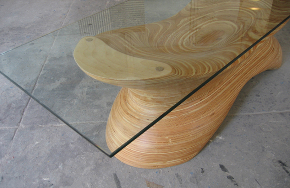 sculpted plywood table