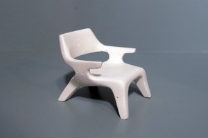 This is a scaled plaster model of a lounge chair