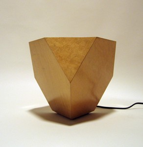 veneered tetrahedron lamp
