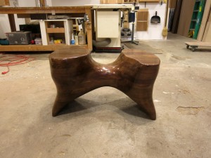 sculpted walnut table