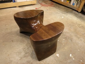 sculpted walnut table