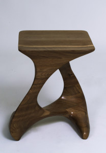 wooden stool, hand-carved